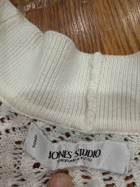 Jones Studio Off-White Open Knit Pullover